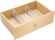 InterDesign Linus Drawer Dividers, Plastic Drawer Separators in a Set of 2, Deep Drawer Organiser System, Clear