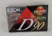 TDK D90 High Output IECI / Type I Cassette Tape Slimline Eco Case NEW SEALED