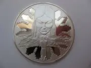 1-OZ STUNNING NATIVE AMERICAN TRIBAL INDIAN COIN STERLING SILVER.925 + GOLD