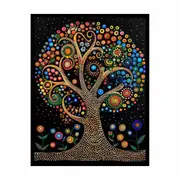 Tree of Life Style of Aboriginal Dot Framed Art