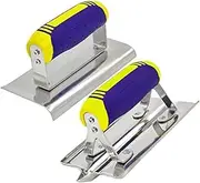 Aribrnten Concrete Hand Edger and Groover Tools Set Silver & Blue Tiling Tool Construction Tools Plaster Stucco Cement Finishing Kit