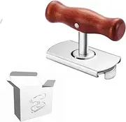 Jar Opener, Stainless Steel Ergonomic Eucalyptus Wood Handle Smooth Use Portable for Cans Bottles for Home Outdoors