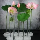 Long Stem Artificial Lotus Landscape PU Green Plant Artistic Flower