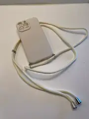 iPhone 14 Pro Max Ivory Plastic Case w/Rope Shoulder Strap