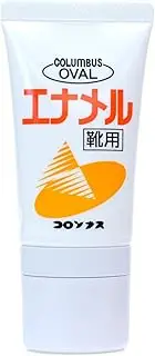 [Columbus] Enamel Leather Shoes Gloss Cream Tubing Type, Oval Enamel, 2.1 x 1.1 x 4.9 inches (54 x 29 x 124 mm), Mushock, 54×29×124mm