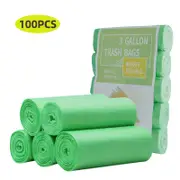 5 Rolls 100PCS Biodegradable Bin Liners Kitchen Garbage Bags Compostable Bin Liners