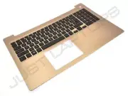 New Dell UK English QWERTY Keyboard with Gold Palmrest 0VDFV7 0G7KCC