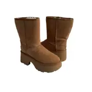 UGG CLASSIC SHORT NEW HEIGHTS CHESTNUT PLATFORM BOOTS US 6 / EU 37 / UK 4