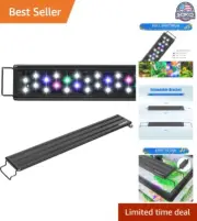 Splash-Proof LED Aquarium Light for 30"-38" Fish Tanks - Instant On Feature