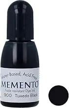 Tsukineko Memento Fade Resistant Dye Ink Refill, 900 Tuxedo Black