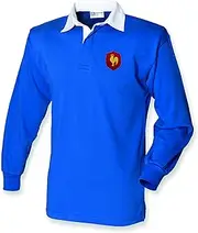 [Super Lemon] France French Adults Long Sleeve Rugby Exclusive Retro Vintage Mens Womens Unisex Blue Shirt, Great for Any French France Rugby Fans for 6 Nations and World Cup