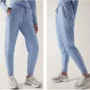 ATHLETA Women's Apres Ski Down Jogger Pants SIZE 12 TALL Light Blue NWT