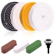 Keadic 8-Piece Buffing Polishing Wheel Kit For Bench Grinder 3 Polish Compou...