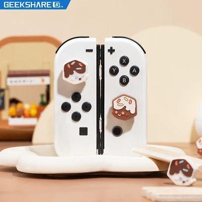 GeekShare Thumbsticks Grip Caps for Nintendo Switch/OLED/Lite 4PCS Chocolate