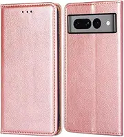 for Google Pixel 7 Pro 5G 6.7 Inch Case Wallet Cover PU Leather Pockets Shockproof Magnetic Flip Card Holder(Rose Gold)