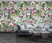 3D Watercolor Banana Palm Leaf Self-adhesive Removable Wallpaper Murals Wall 883