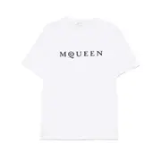 [Alexander Mcqueen] Alexander Mcqueen Flocked-logo T-shirt XL WHITE