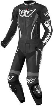 Berik Monza Ladies Two-Piece Motorcycle Leather Suit, black-grey-white, Size 40 for Women Black Grey White