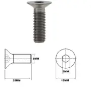 M8X35MM 1.25 THREAD PITCH TITANIUM COUNTERSUNK BOLT GRADE 5