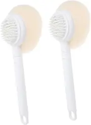 Baluue 2pcs Bath Brush Sponge Shower Back Scrubber Long Handle Body Scrub Brush Soft Sponge Bathing Accessory Exfoliating for Men/women