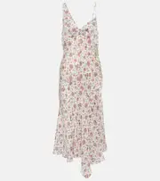 [Isabel Marant] Isabel Marant Lucia floral satin midi dress AU 12 multicoloured