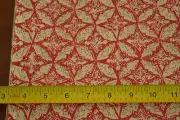 By 1/2 Yd, Tan & Red Geometric Print on Quilt Fabric, C2289
