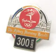 SILVER 300 DAYS TO GO HERALD SYDNEY OLYMPIC GAMES 2000 PIN BADGE COLLECT #197
