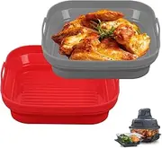 Silicone Air Fryer Liner for Ninja Air Fryer, 2 pack Air Fryer Liners Silicone Pot for Ninja Air Fryer Pro 5QT Air Fryer