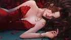Anime long hair necklace brunette leaves aerith Playmat Game Mat Desk