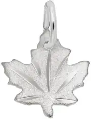 Sterling Silver Maple Leaf - Satin Charm by Rembrandt