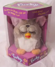 Original FURBY Model 70-800 Gray Brown Tabby Pink Ears & Orange Feet - In Box