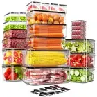 24 Pcs Food Storage Containers with Lids Pantry & Kitchen Organization Plastic