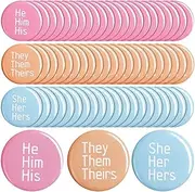 [WILLBOND] Pronoun Pinback Button Pronoun Badges Pins They Them Pronoun Pin Gender Identity Pins She Her Pronoun Pin Variety Pack for Shirts Clothes