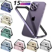 For iPhone 16 15 14 Pro Max 13 12 11 Metal Frame Shockproof Hybrid Cover Case