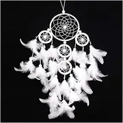 Wind Bell Wind Chimes Big Dreamcatcher Bells White Feather Dream Catcher Car Hanging 5 Circular Home Decoration Wind Bell Patio Porch Sweet