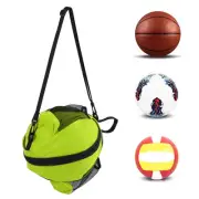 (Green Cloth W/ Black Edges)Round Mesh Basketball Bags Oxford Cloth Football Dp