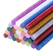 30pcs Mini Hot Glue Gun Sticks 8"x0.28" for Glue Gun, Glitter 10 Colors