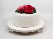 White & Rhinestone Cake Stand, Party Wedding Platter, Cupcake Display, Cake...