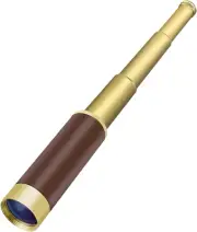 Pirate Monocular Telescope for Kids & Adults, Handheld Collapsible Brass Telesco