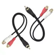 2 Pack RCA Y Splitter 1 Male to 2 Female Stereo Audio Cable for Car Audio