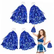 Cheerleading Pom Poms 4 Pack Cheerleader Squad Spirited Fun Pompoms Pom Blue