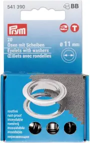 11 Mm, 20 Pcs Eyelets with Washers, Silver Count