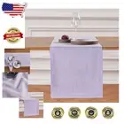Versatile 14x90 Pure Linen Table Runner in Lavender & White - Artisan Crafted
