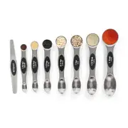 Catzon 8 Pcs Magnetic Measuring Spoons Stainless Steel for Cooking-Black