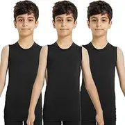 [LNFINTDO] Boys Compression Tank Tops Athletic Sleeveless Shirt Youth Quick Dry Undershirt Workout Base Layer Football T Shirts