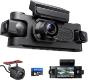 4 Channel Dash Cam Front and Rear inside Left Right, Dash Camera for Cars,Car Ca