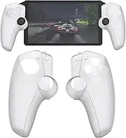 Buziba Controller Silicone Cover Split Protective Sleeve Controller Skin for for Sony PS5 Playstation Portal Handheld Game Console Soft Rubber Case(White)