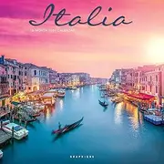 Graphique 2024 Italia Wall Calendar | 12” x 12” | Thick Paper | Home & Office Organizer | Large Monthly Grid | 3 Languages & Marked Holidays | 4 Month Preview Page for 2025