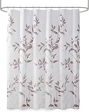 Madison Park Cecily Bathroom Shower, Printed Botanical Design Modern Privacy Bath Fabric Curtains, 72"x72", Mauve
