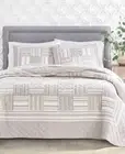 Charter Club Neutral Stripe Patchwork Geometric King Quilt